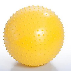 Гимнастический мяч массажный 55см желтый (насос в комплекте) Тривес