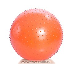 Гимнастический мяч массажный 75см оранжевый (насос в комплекте) Тривес